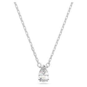 Stilla Pendant Pear Cut, White, Rhodium Plated