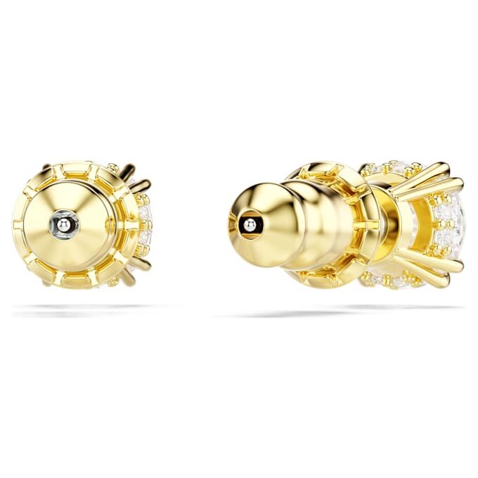Stilla Stud Earrings Round Cut, White, Gold-Tone Plated Stilla Stud Earrings Round Cut, White, Gold-Tone Plated