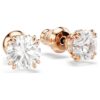 Stilla Stud Earrings Round Cut, White, Rose Gold-Tone Plated