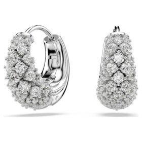 Sublima Earrings White, Rhodium Plated