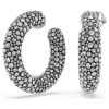 Sublima Hoop Earrings Mixed Round Cuts, White, Rhodium Plated