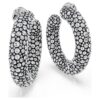 Sublima Hoop Earrings Mixed Round Cuts, White, Rhodium Plated
