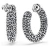 Sublima Hoop Earrings Mixed Round Cuts, White, Rhodium Plated