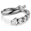 Sublima Open Ring Mixed Cuts, White, Ruthenium Plated