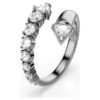 Sublima Open Ring Mixed Cuts, White, Ruthenium Plated