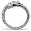 Sublima Open Ring Mixed Cuts, White, Ruthenium Plated