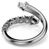 Sublima Open Ring Mixed Cuts, White, Ruthenium Plated