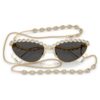 Sunglasses Cat-Eye Shape, Chain, Gray