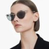 Sunglasses Oval Shape, Sk7017, Silver Tone