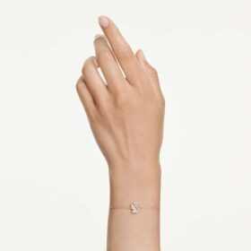 Swan Bracelet Mixed Cuts, Swan, White, Rose Gold-Tone Plated