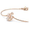 Swan Bracelet Mixed Cuts, Swan, White, Rose Gold-Tone Plated Swan Bracelet Mixed Cuts, Swan, White, Rose Gold-Tone Plated