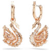Swan Drop Earrings Pavé, Swan, Pink