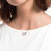 Swan Necklace Dancing Swan, White, Rhodium Plated Swan Necklace Dancing Swan, White, Rhodium Plated