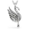 Swan Pendant and Brooch Swan, White, Ruthenium Plated Swan Pendant and Brooch Swan, White, Ruthenium Plated