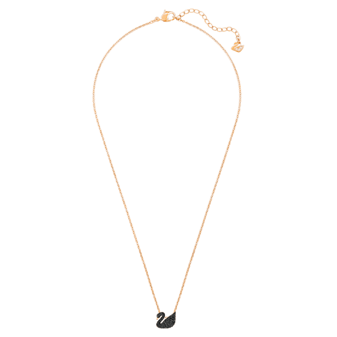 Swan Pendant Swan, Small, Black, Rose Gold-Tone Plated Swan Pendant Swan, Small, Black, Rose Gold-Tone Plated