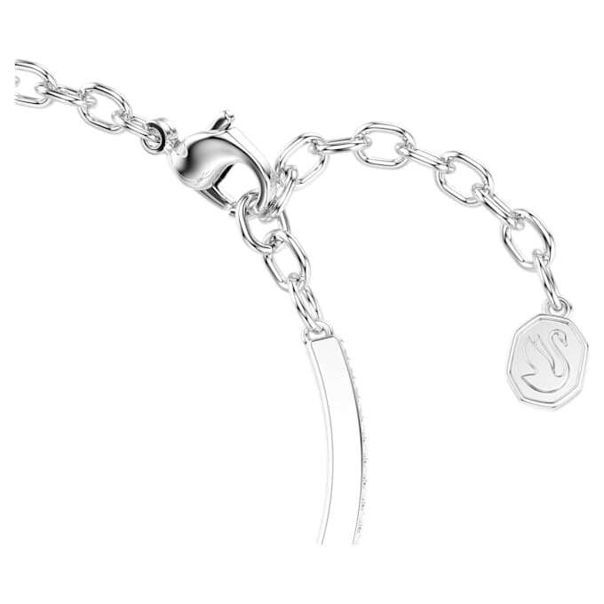 Symbolica Bangle Round Cut, Pavé, Horse Shoe, Blue, Rhodium Plated Symbolica Bangle Round Cut, Pavé, Horse Shoe, Blue, Rhodium Plated
