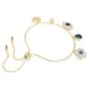 Symbolica Bracelet Crystal Pearl, Clover, Evil Eye and Horseshoe, Blue, Gold-Tone Plated Symbolica Bracelet Crystal Pearl, Clover, Evil Eye and Horseshoe, Blue, Gold-Tone Plated