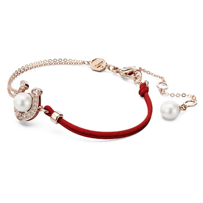 Symbolica Bracelet Crystal Pearl, Pavé, Horse Shoe, White, Rose Gold-Tone Plated Symbolica Bracelet Crystal Pearl, Pavé, Horse Shoe, White, Rose Gold-Tone Plated