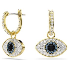 Symbolica Drop Earrings Evil Eye, Blue, Gold-Tone Plated