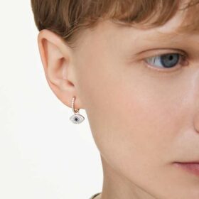 Symbolica Drop Earrings Eye, Multicolored, Rose Gold-Tone Plated