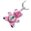 Teddy Key Ring Bear, Pink, Rhodium Plated