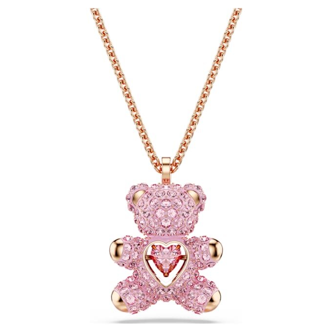 Teddy Pendant Bear, Pink, Rose Gold-Tone Plated Teddy Pendant Bear, Pink, Rose Gold-Tone Plated