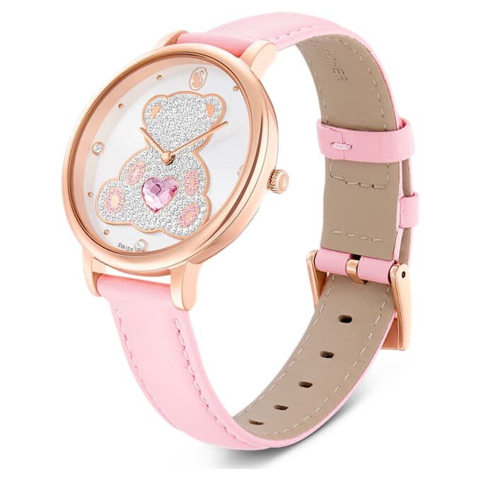 Teddy Watch Swiss Made, Leather Strap, Pink, Rose Gold-Tone Finish Teddy Watch Swiss Made, Leather Strap, Pink, Rose Gold-Tone Finish