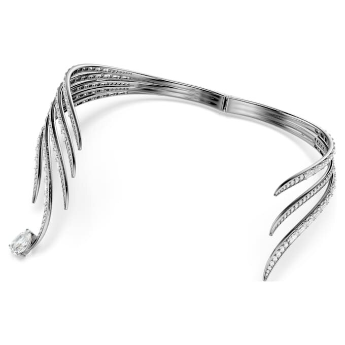The Vienna Collection Choker Feather, White, Ruthenium Plated The Vienna Collection Choker Feather, White, Ruthenium Plated