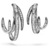 The Vienna Collection Ear Cuff Set (3) Feather, White, Ruthenium Plated