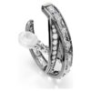 The Vienna Collection Ear Cuff Set (3) Feather, White, Ruthenium Plated