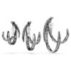The Vienna Collection Ear Cuff Set (3) Feather, White, Ruthenium Plated