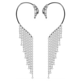 The Vienna Collection Ear Cuffs Swan, White, Ruthenium Plated