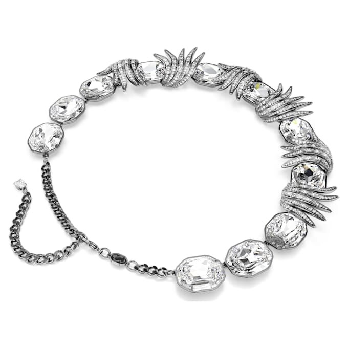 The Vienna Collection Necklace Feather, White, Ruthenium Plated The Vienna Collection Necklace Feather, White, Ruthenium Plated