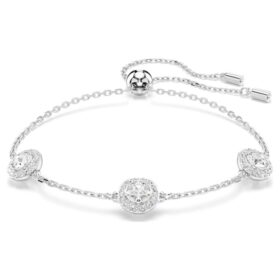 Una Angelic Bracelet Round Cut, Double Sided Motifs, White, Rhodium Plated