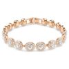 Una Angelic Bracelet Round Cut, Pavé, Medium, White, Rose Gold-Tone Plated Una Angelic Bracelet Round Cut, Pavé, Medium, White, Rose Gold-Tone Plated