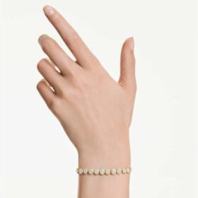 Una Angelic Bracelet Round Cut, White, Gold-Tone Plated