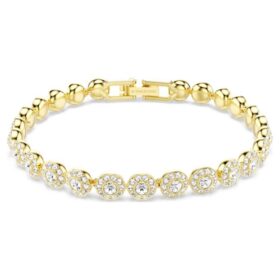 Una Angelic Bracelet Round Cut, White, Gold-Tone Plated