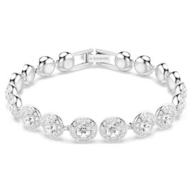 Una Angelic Bracelet Round Cut, White, Rhodium Plated