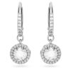 Una Angelic Drop Earrings Round Cut, Pavé, White, Rhodium Plated Una Angelic Drop Earrings Round Cut, Pavé, White, Rhodium Plated