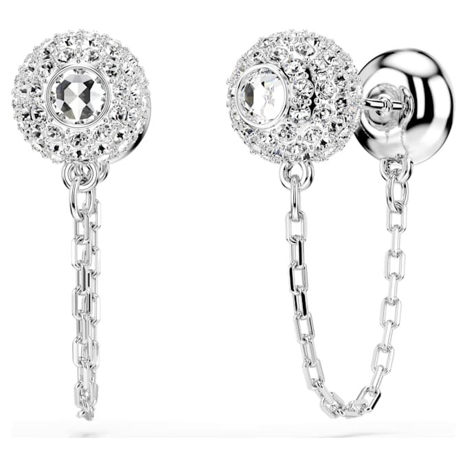 Una Angelic Drop Earrings Round Cut, White, Rhodium Plated Una Angelic Drop Earrings Round Cut, White, Rhodium Plated