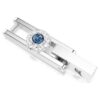 Una Angelic Extender Round Cut, Blue, Rhodium Plated