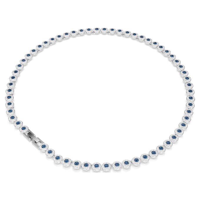 Una Angelic Necklace Round Cut, Blue, Rhodium Plated Una Angelic Necklace Round Cut, Blue, Rhodium Plated