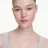 Una Angelic Necklace Round Cut, Double Sided Motifs, White, Rhodium Plated Una Angelic Necklace Round Cut, Double Sided Motifs, White, Rhodium Plated