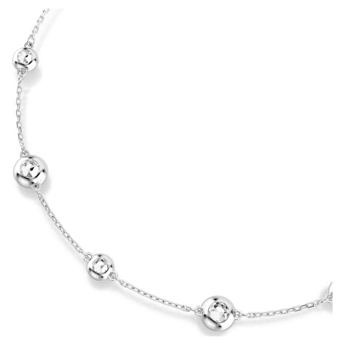 Una Angelic Necklace Round Cut, Double Sided Motifs, White, Rhodium Plated Una Angelic Necklace Round Cut, Double Sided Motifs, White, Rhodium Plated