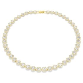 Una Angelic Necklace Round Cut, White, Gold-Tone Plated Una Angelic Necklace Round Cut, White, Gold-Tone Plated