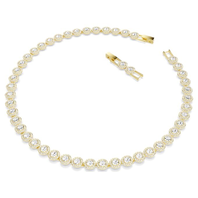 Una Angelic Necklace Round Cut, White, Gold-Tone Plated Una Angelic Necklace Round Cut, White, Gold-Tone Plated