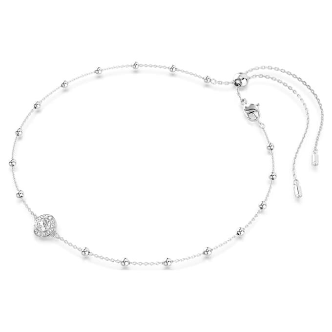 Una Angelic Pendant Round Cut, Double Sided Motifs, White, Rhodium Plated Una Angelic Pendant Round Cut, Double Sided Motifs, White, Rhodium Plated