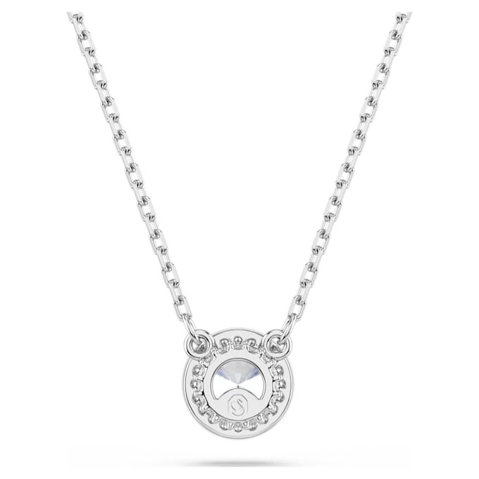 Una Angelic Pendant Round Cut, Pavé, White, Rhodium Plated Una Angelic Pendant Round Cut, Pavé, White, Rhodium Plated