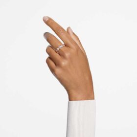 Una Angelic Ring Round Cut, White, Rose Gold-Tone Plated Una Angelic Ring Round Cut, White, Rose Gold-Tone Plated