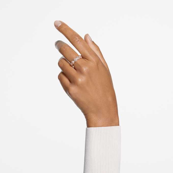 Una Angelic Ring Round Cut, White, Rose Gold-Tone Plated Una Angelic Ring Round Cut, White, Rose Gold-Tone Plated